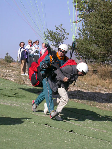 Parapente biplace : prise d'envol