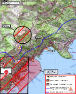 Carte autour du site du Mont Gros