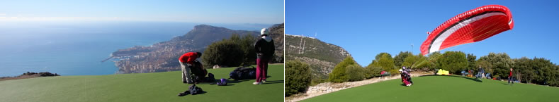 Dcollage parapente  Roquebrune, au dessus de Monaco